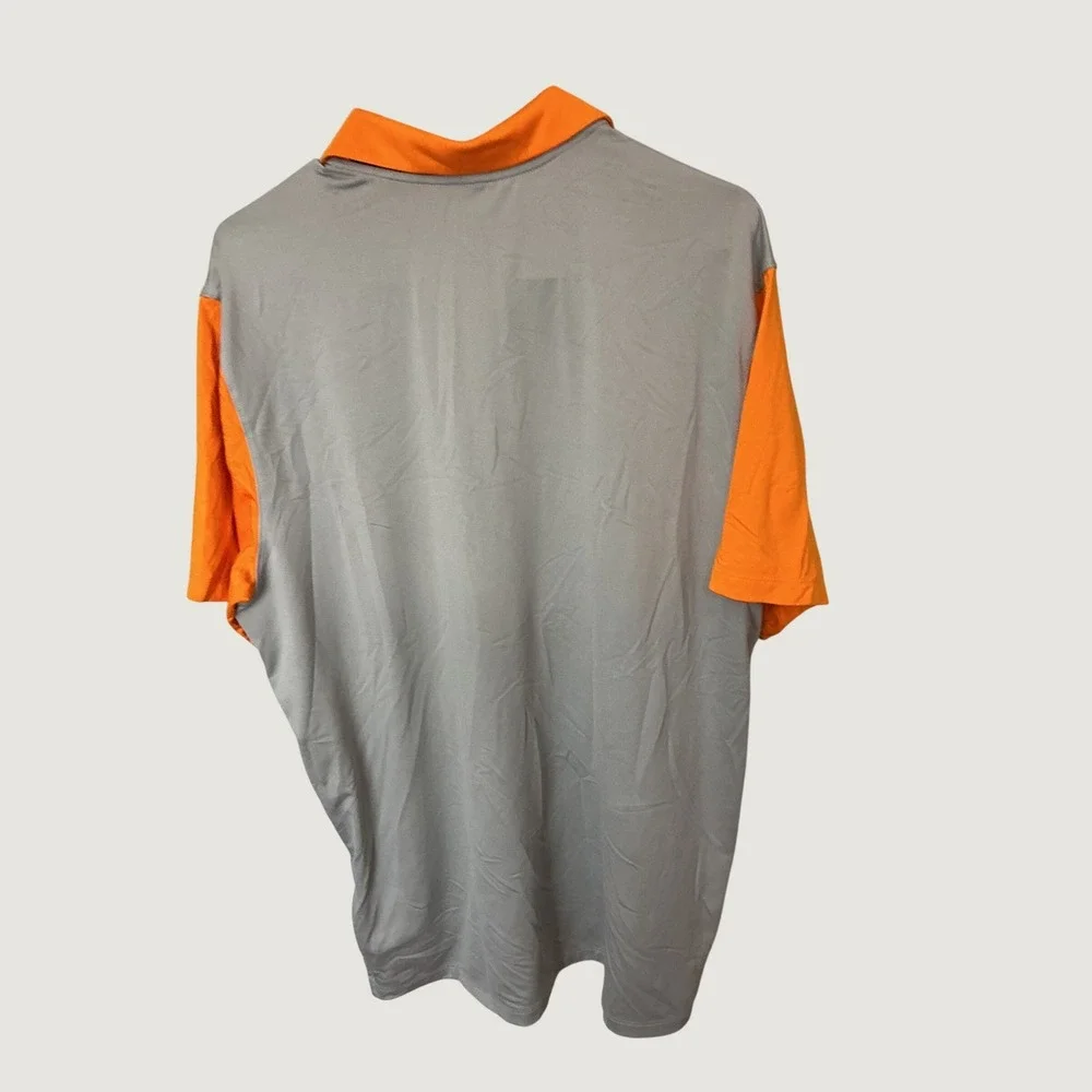 Nike Tennessee Volunteers Dri-FIT Polo Shirt Mens Large Grey Orange Checkerboard